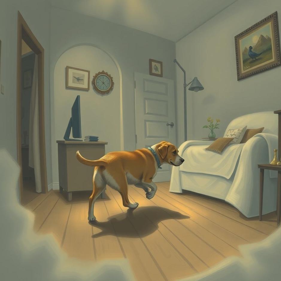Dream : A dog wandering around the house in a dream