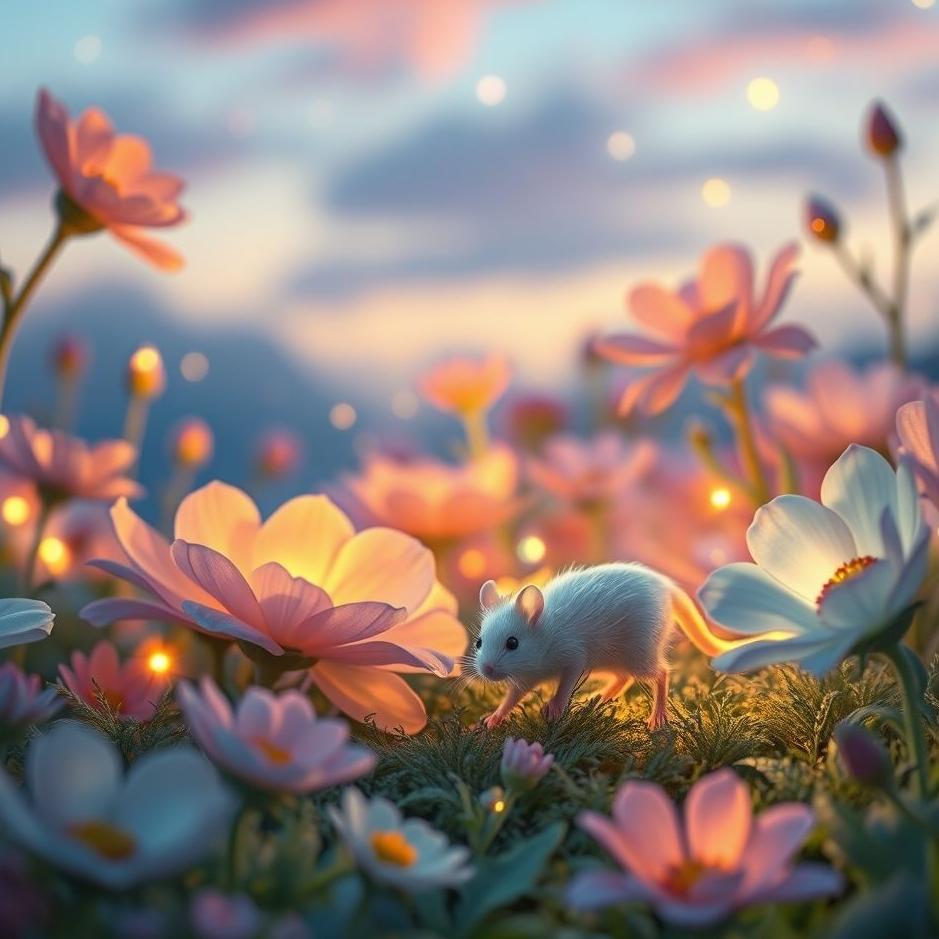 Dream : A domesticated white mouse in a dream