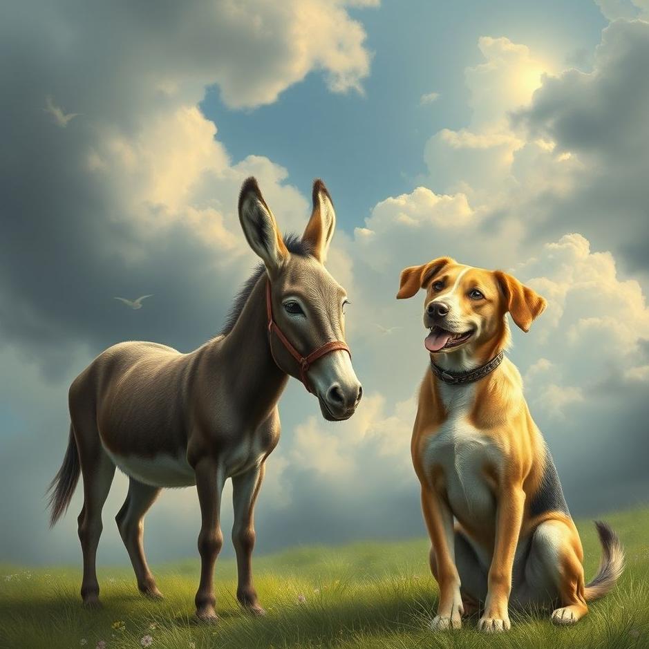 Dream : A donkey and a dog in a dream