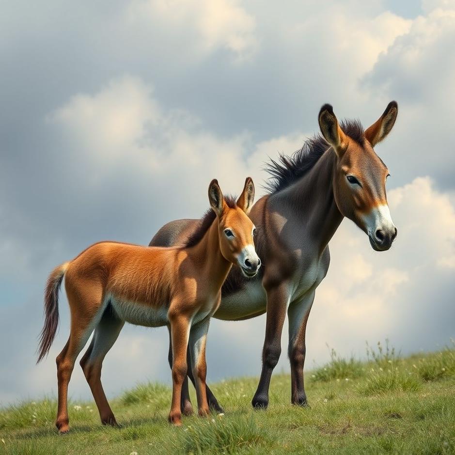 Dream : A donkey and its foal in a dream