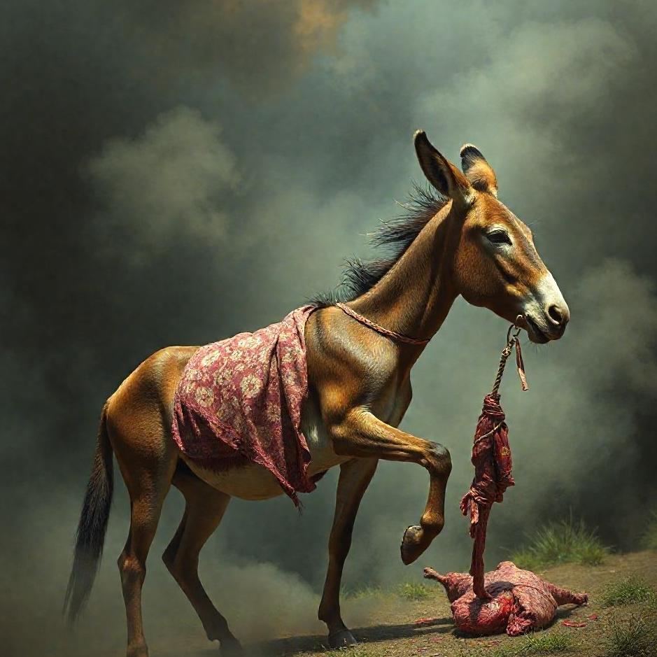 Dream : A donkey being slaughtered and distributed in a dream