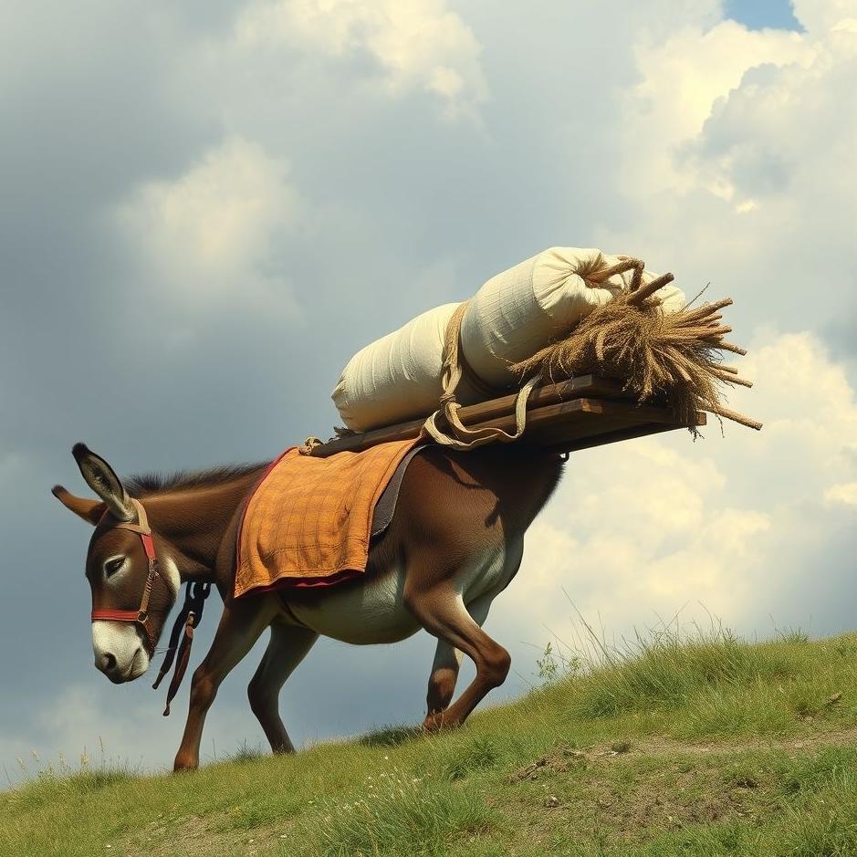 Dream : A donkey carrying a load in a dream