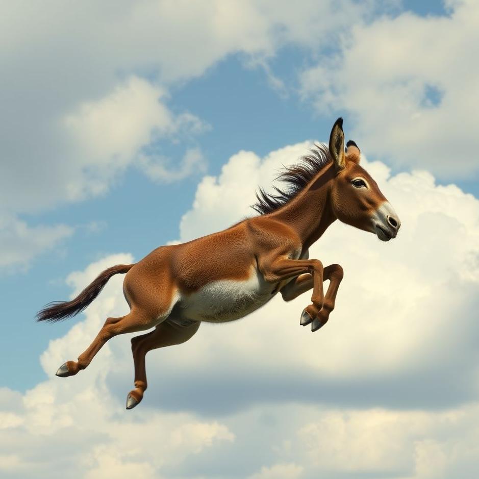 Dream : A donkey flying in a dream