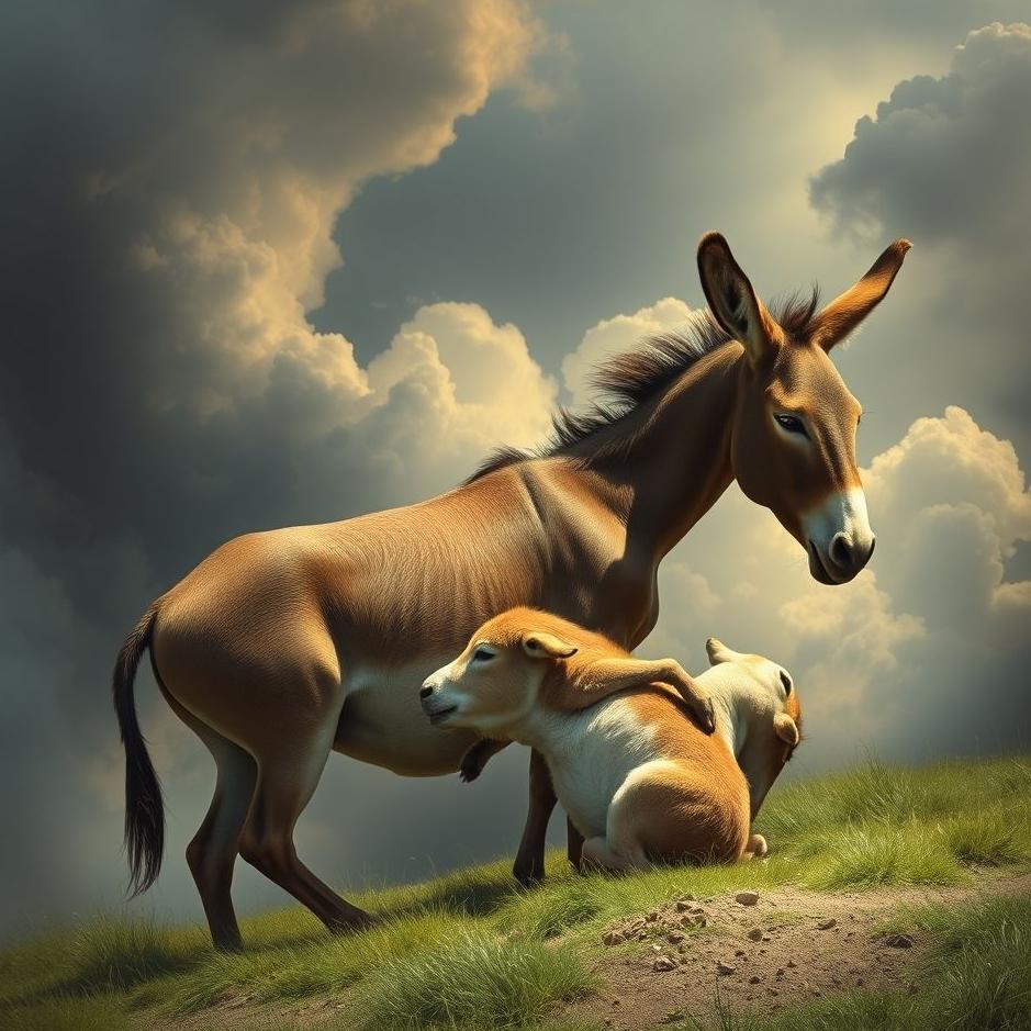 Dream : A donkey giving birth in a dream