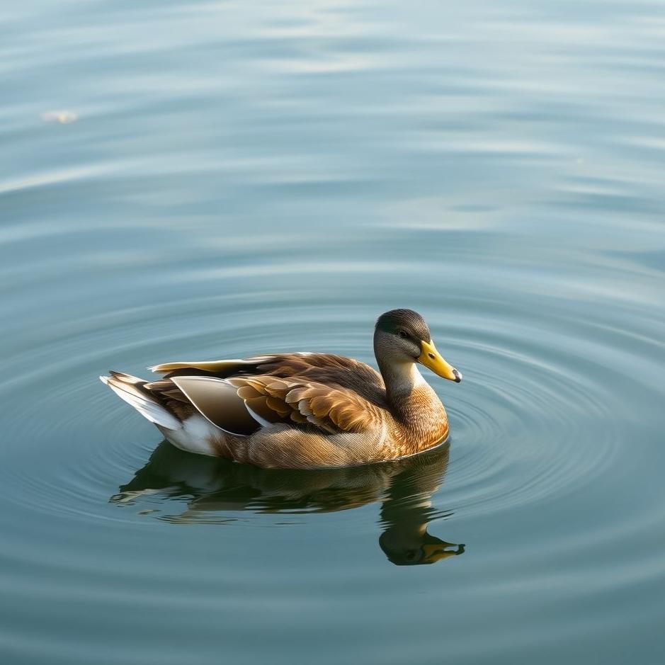 Dream : A duck swimming in a lake in a dream
