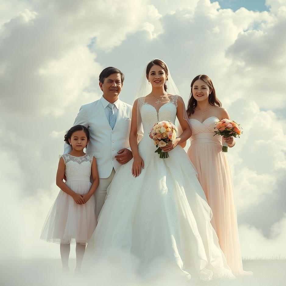 Dream : A family wearing a wedding dress in a dream