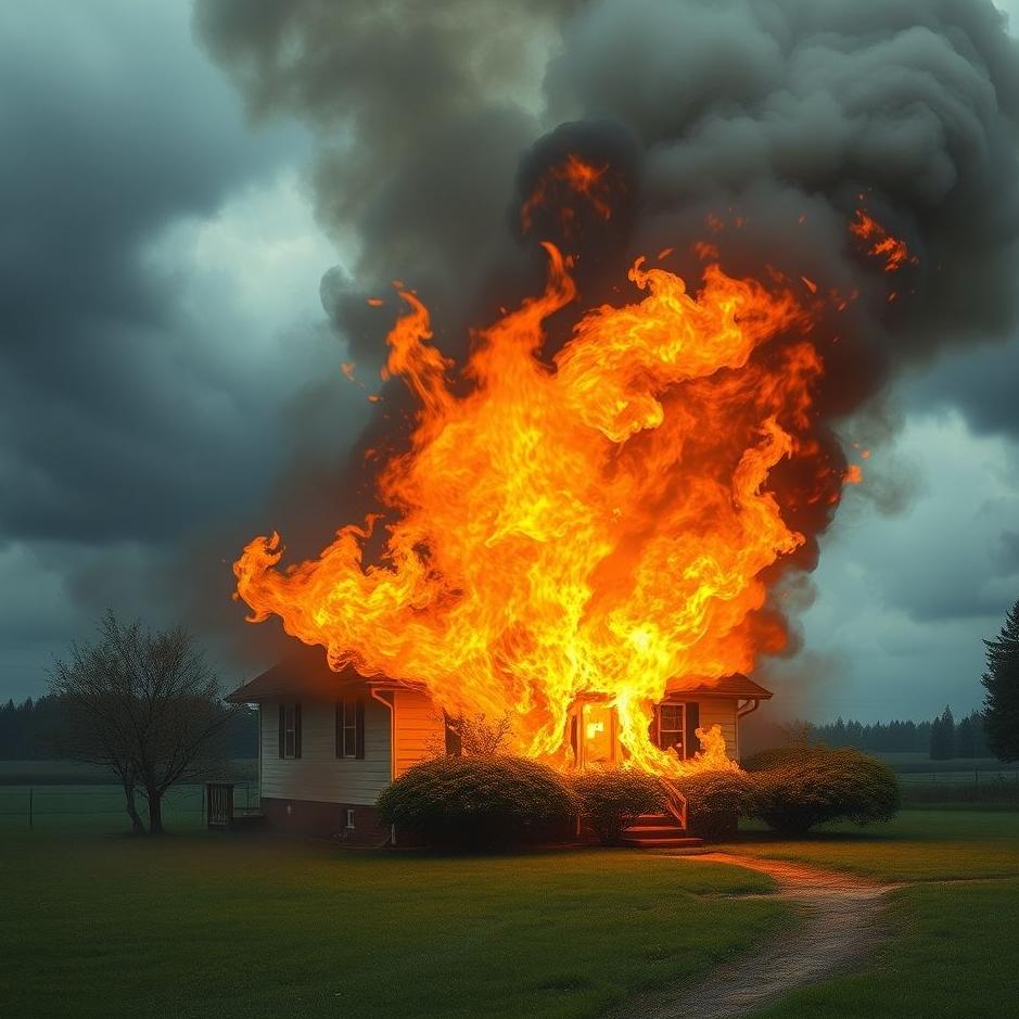 Dream : A fire coming out of a house in a dream