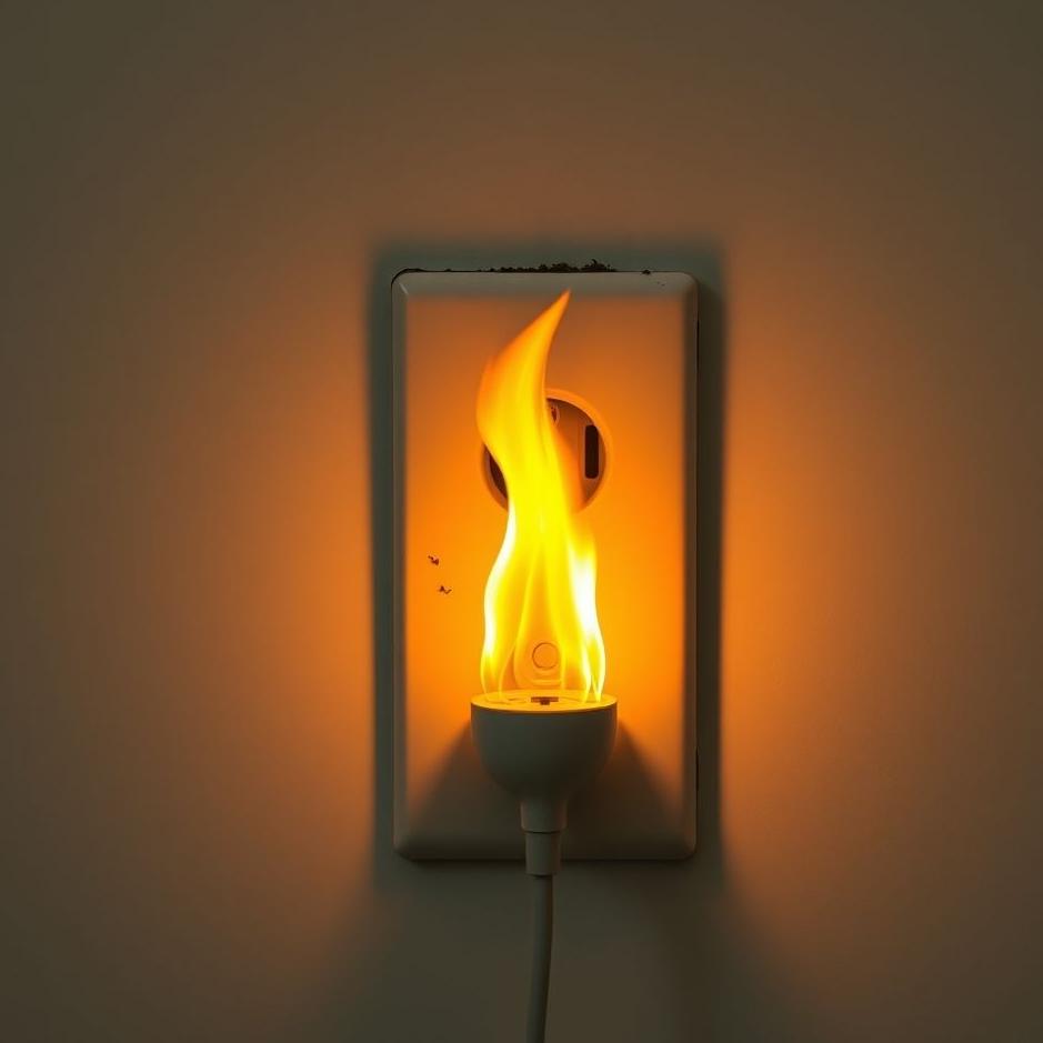 Dream : A fire coming out of an outlet at home in a dream