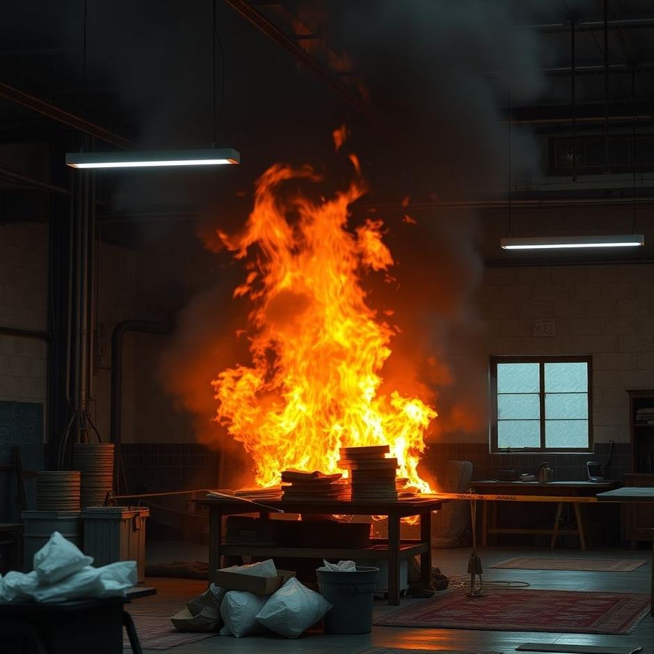 Dream : A fire in a workplace 