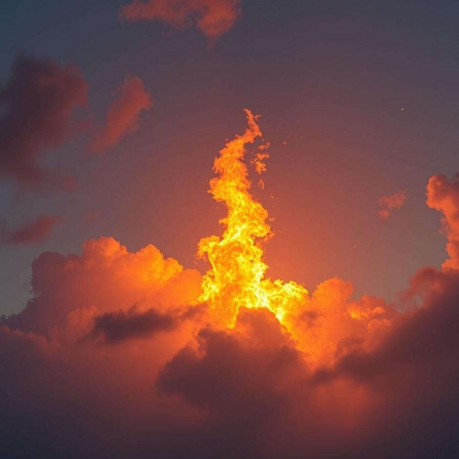 Dream : A fire in the sky in a dream