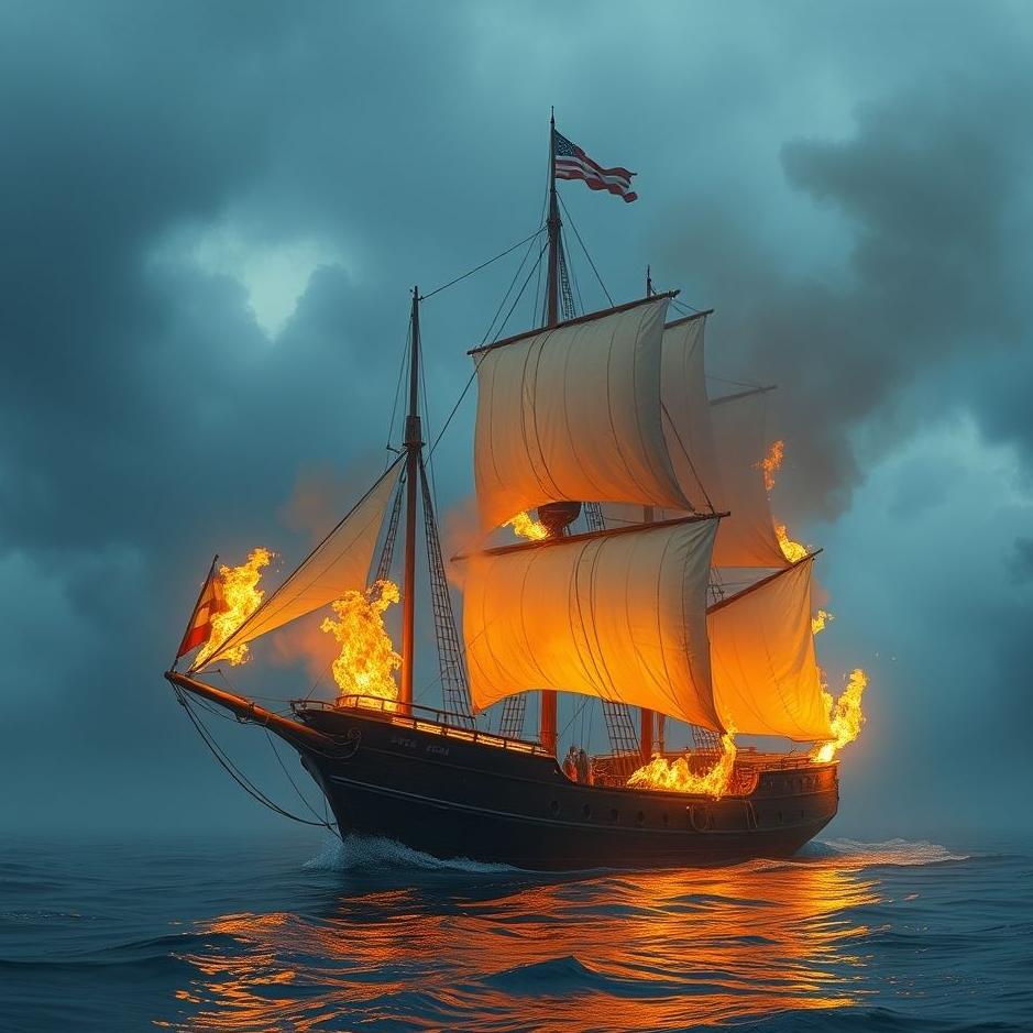 Dream : A fire on a ship in a dream