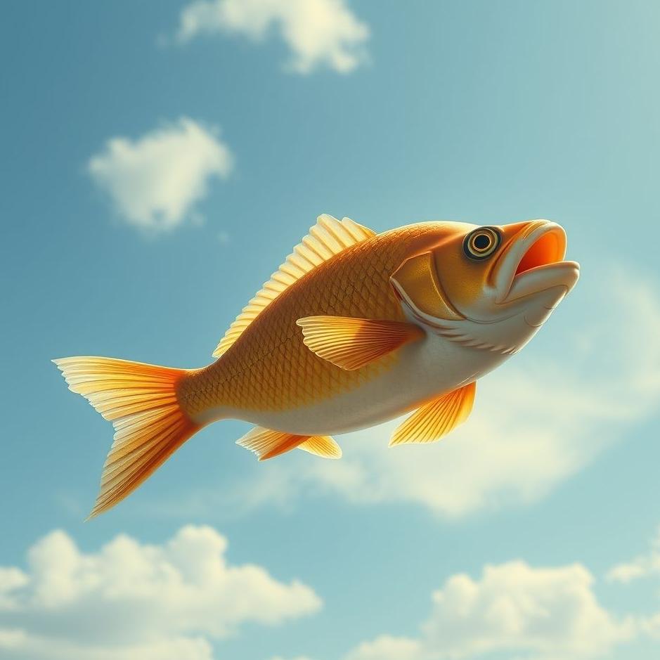 Dream : A fish flying in the sky in a dream