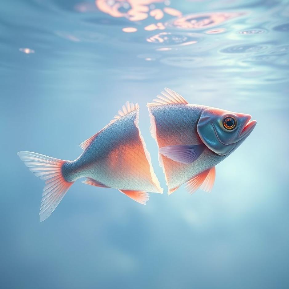 Dream : A fish split in two in a dream