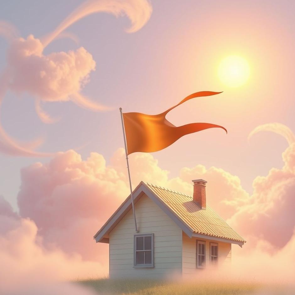 Dream : A flag on the roof of the house in a dream