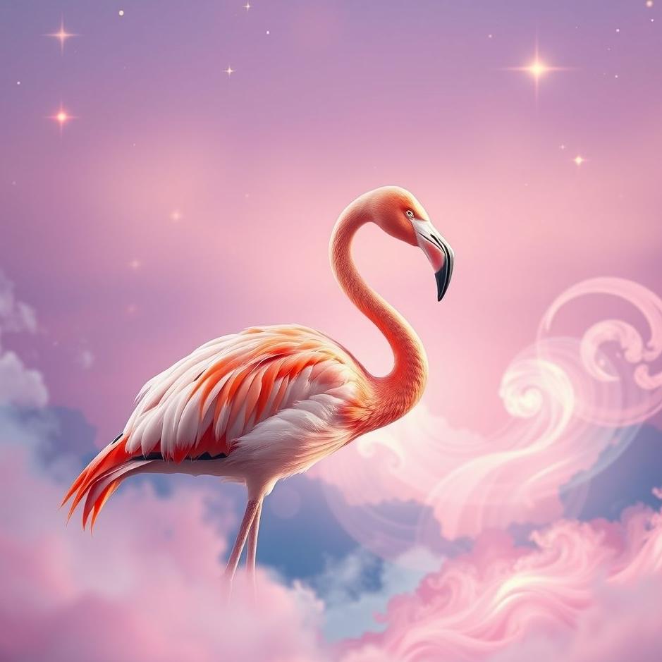 Dream : A flamingo bird in a dream