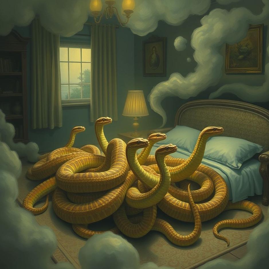 Dream Dictionary : A flock of snakes at home in a dream