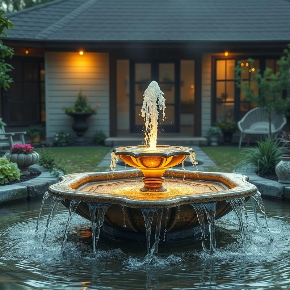 Dream : A flowing fountain at home in a dream