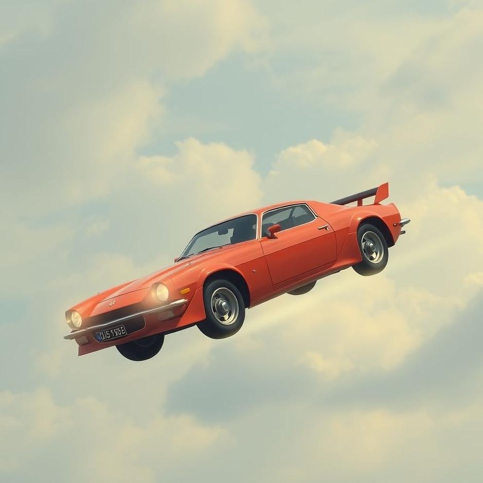 Dream : A flying car in the air in a dream