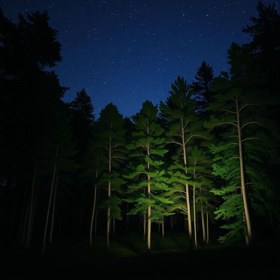 Dream : A forest at night in a dream