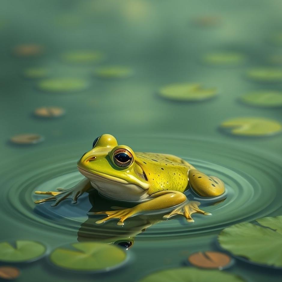 Dream : A frog in a lake in a dream