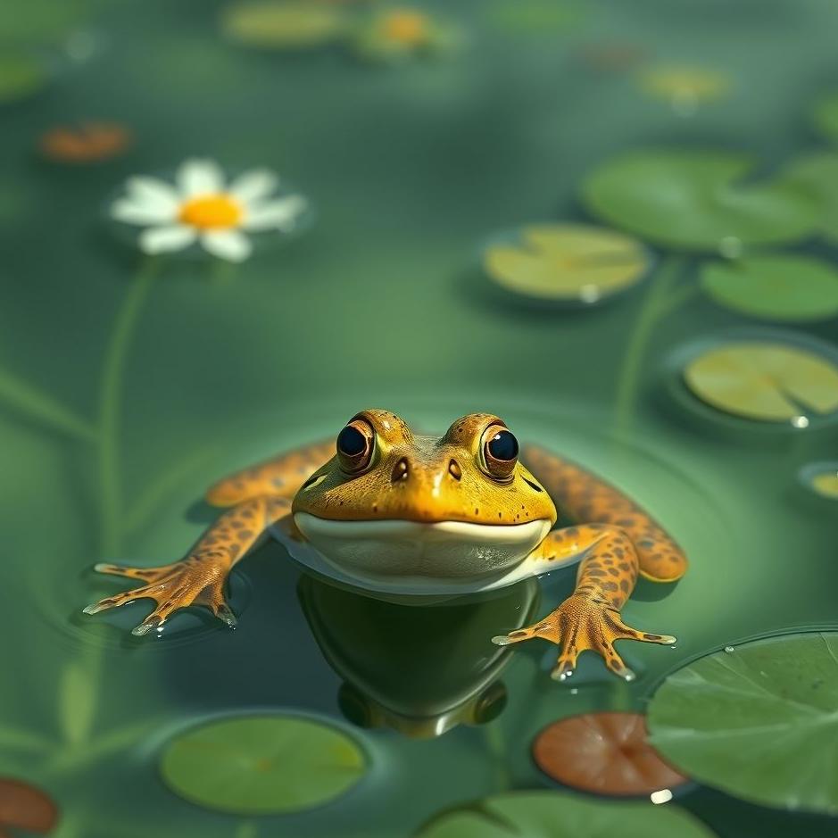 Dream : A frog in a pool in a dream