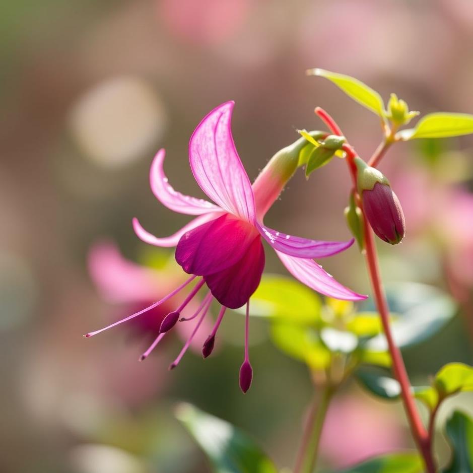 Dream : A fuchsia flower in a dream