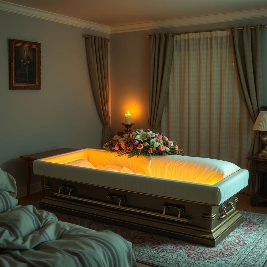 Dream : A funeral coffin at home in a dream