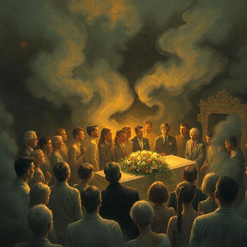 Dream : A funeral crowd at home in a dream