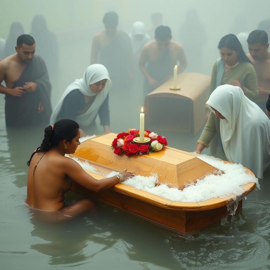Dream : A funeral while bathing 