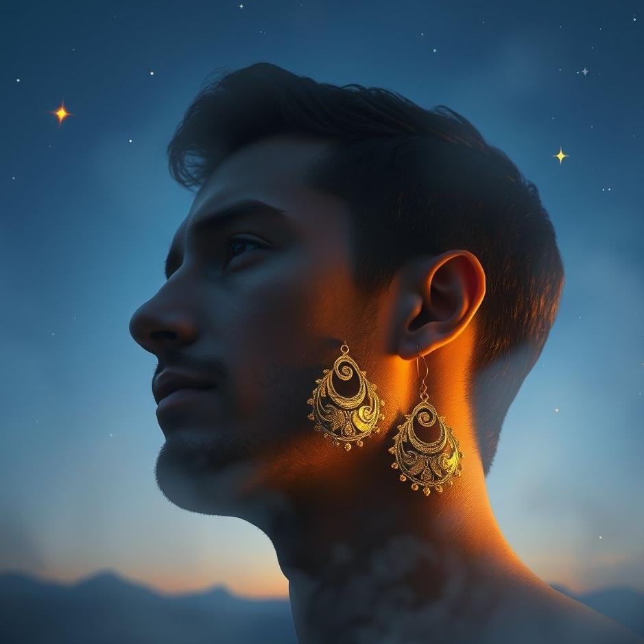 Dream : A gold earring on a man in a dream
