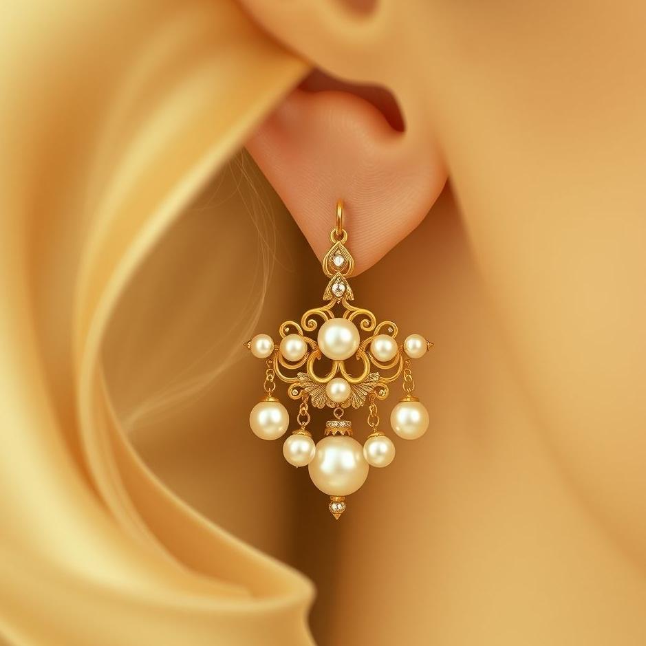 Dream : A gold earring with pearls in a dream