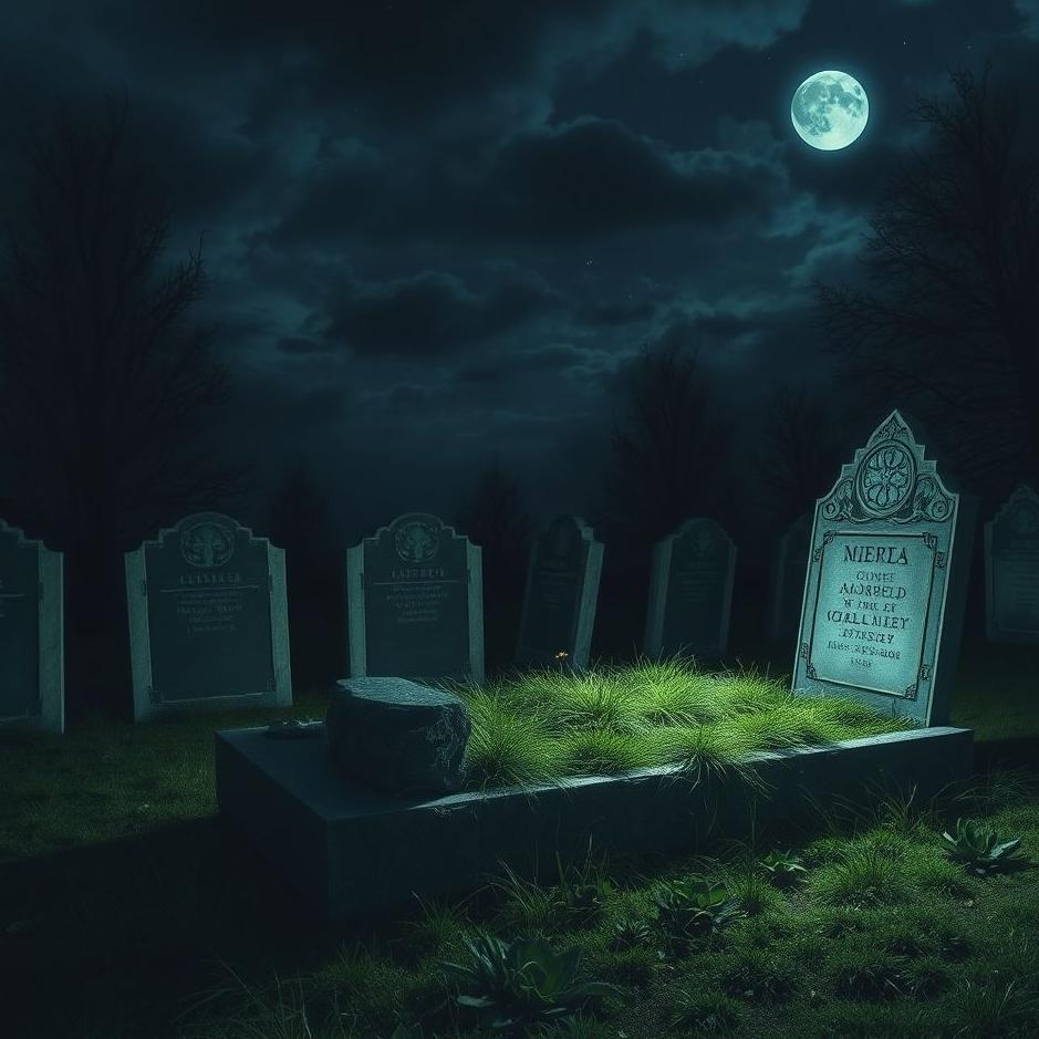 Dream : A grave at night in a dream