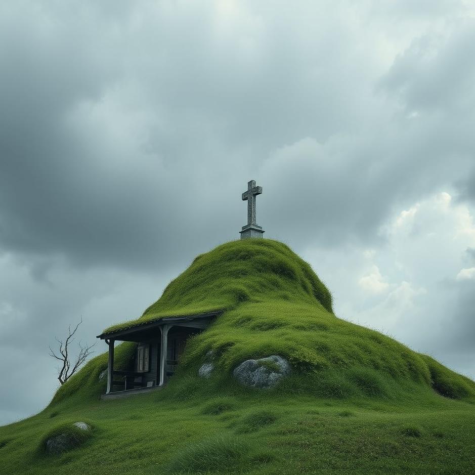 Dream : A grave on top of a house in a dream