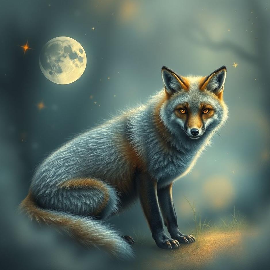 Dream : A gray fox in a dream