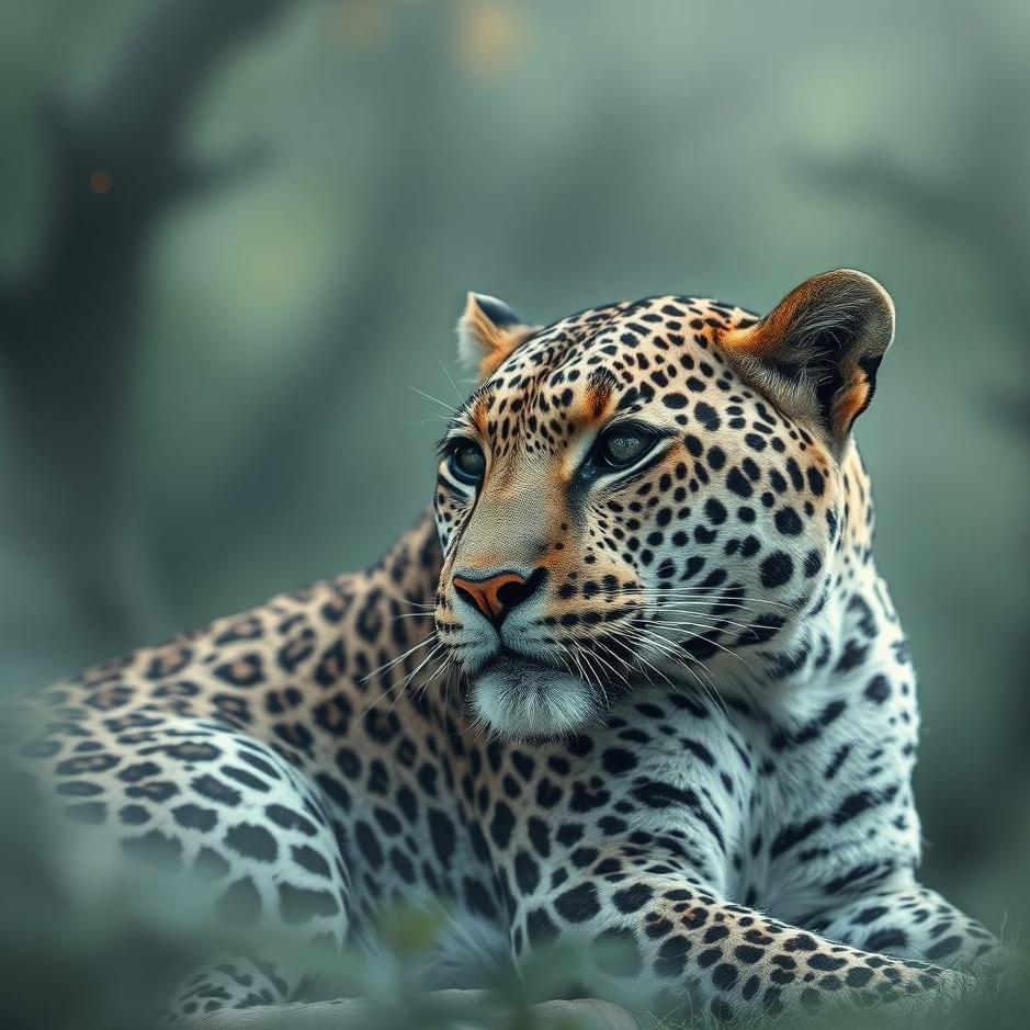 Dream : A gray leopard in a dream