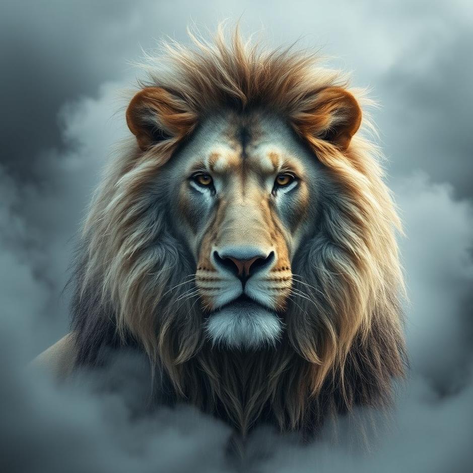 Dream : A gray lion in a dream