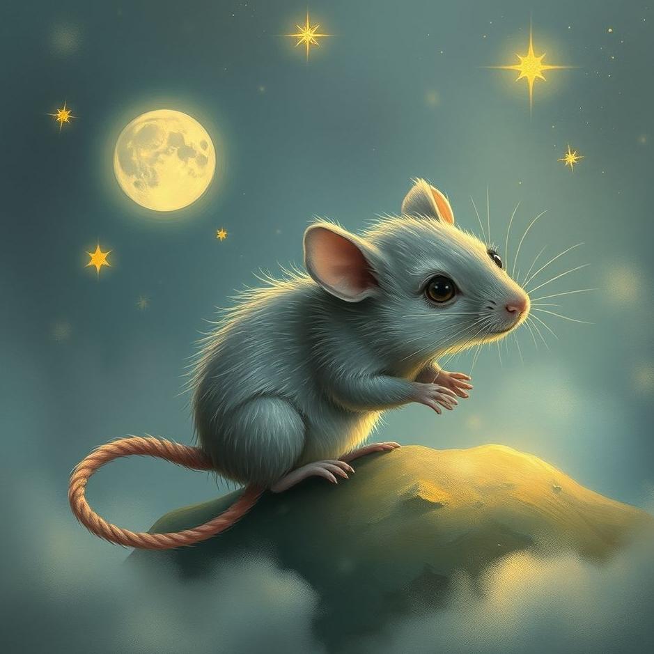 Dream : A gray little mouse in a dream