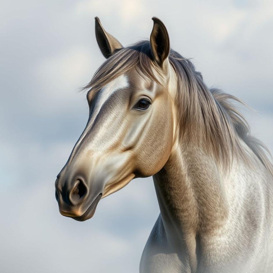 Dream : A gray shiny horse in a dream