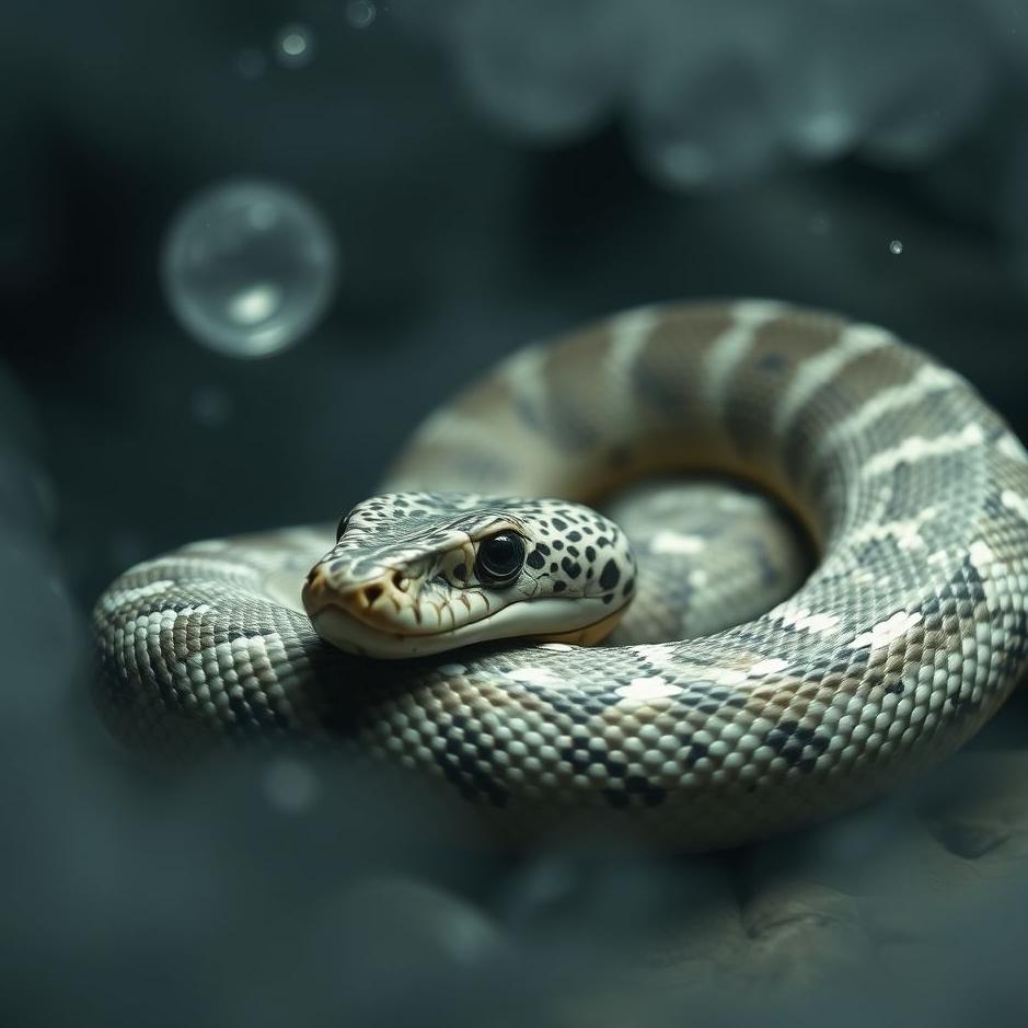 Dream : A gray spotted snake in a dream