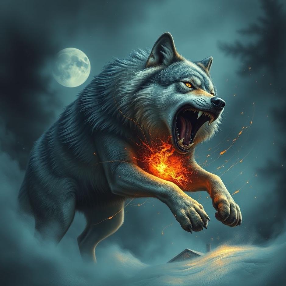 Dream : A gray wolf attack in a dream
