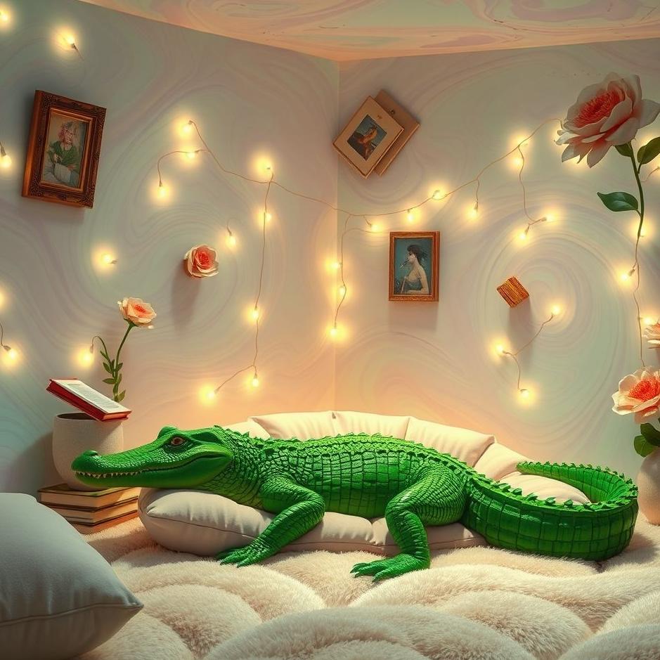 Dream Dictionary : A green crocodile at home in a dream