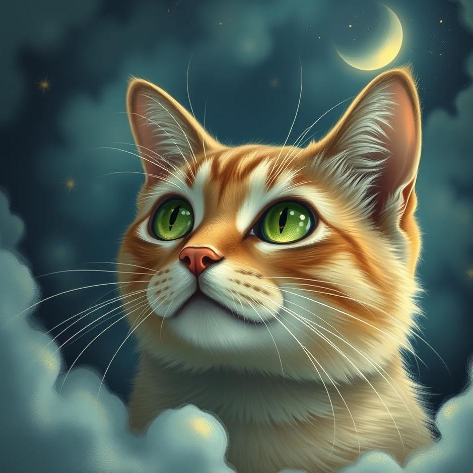 Dream : A green-eyed cat in a dream