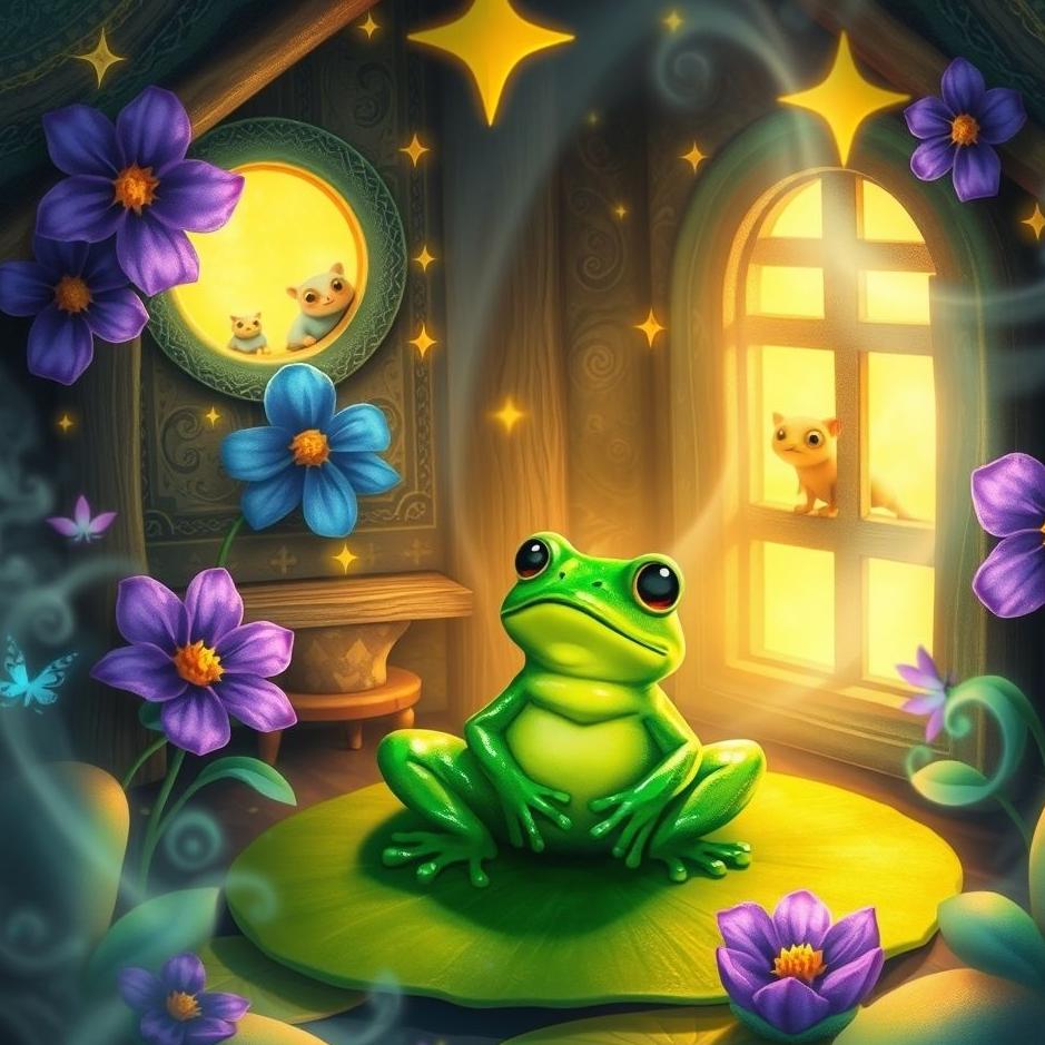 Dream Dictionary : A green frog at home in a dream