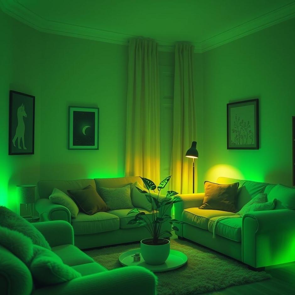 Dream : A green light at home in a dream