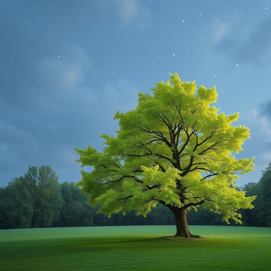 Dream : A green tree at home in a dream