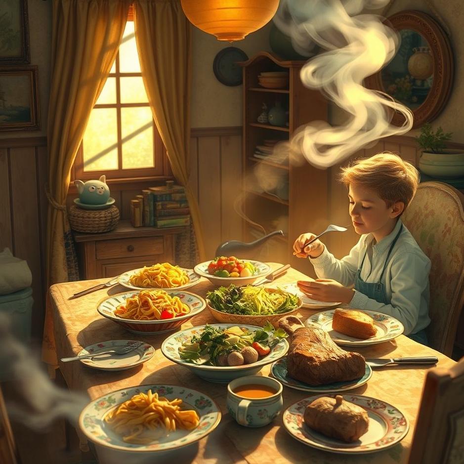 Dream : A guest with a meal at home in a dream