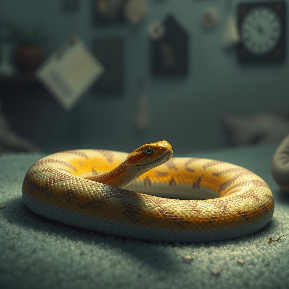 Dream : A harmless snake at home in a dream