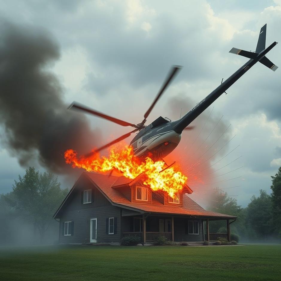 Dream : A helicopter crash into a house in a dream