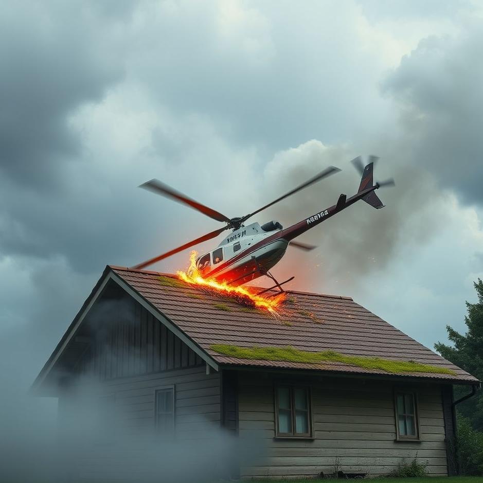 Dream : A helicopter crash on the roof of the house in a dream