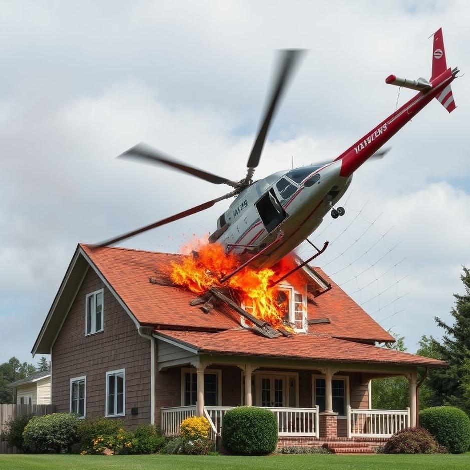 Dream Dictionary : A helicopter crashing into a house 